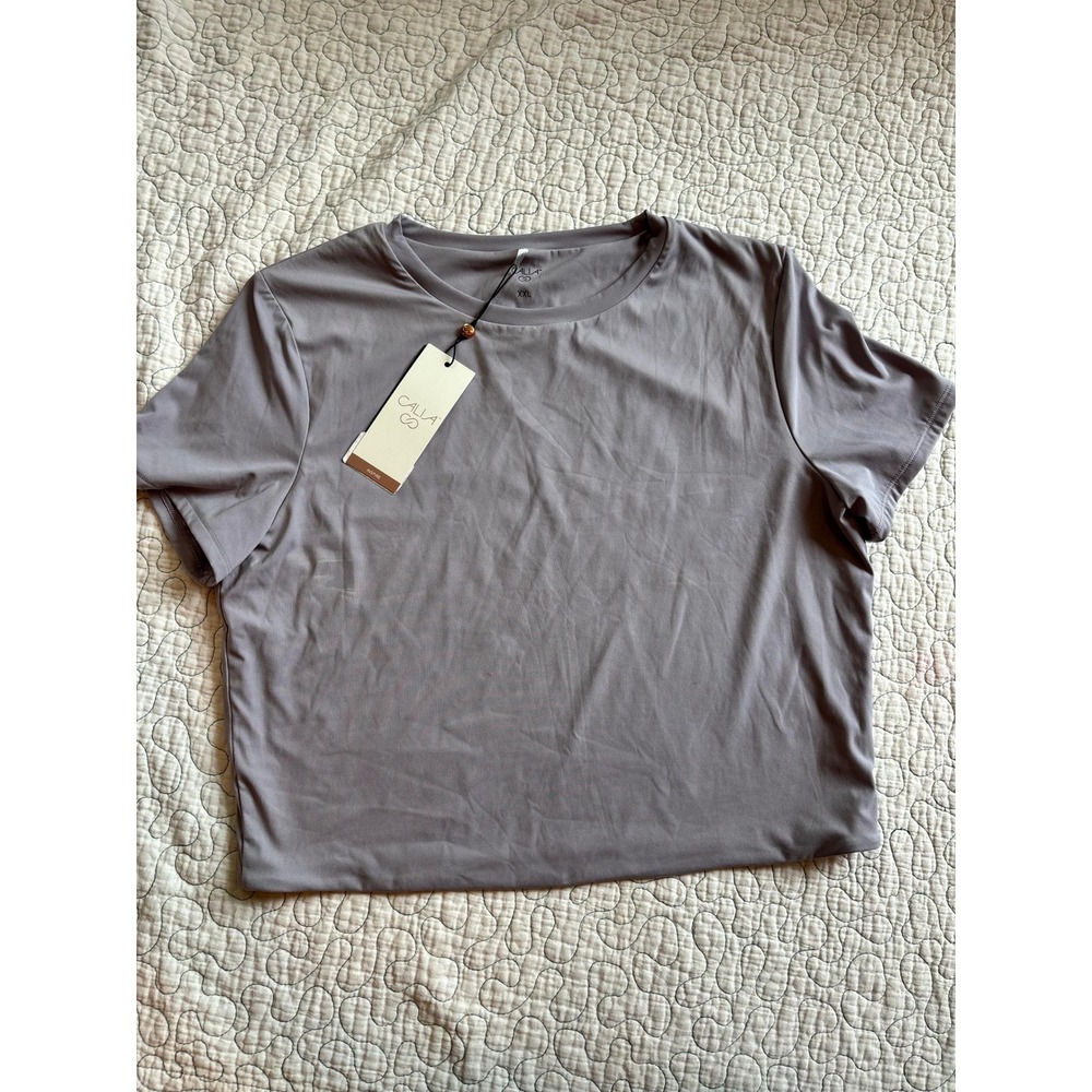 Calia Inspire Lite Short Sleeve Top‎ Purple Gray Size XXL
